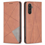 For Samsung Galaxy A24 4G (162.1 x 77.6 x 8.3mm) PU Leather Card Holder Phone Shell Splicing Imprinting Pattern Phone Stand Cover