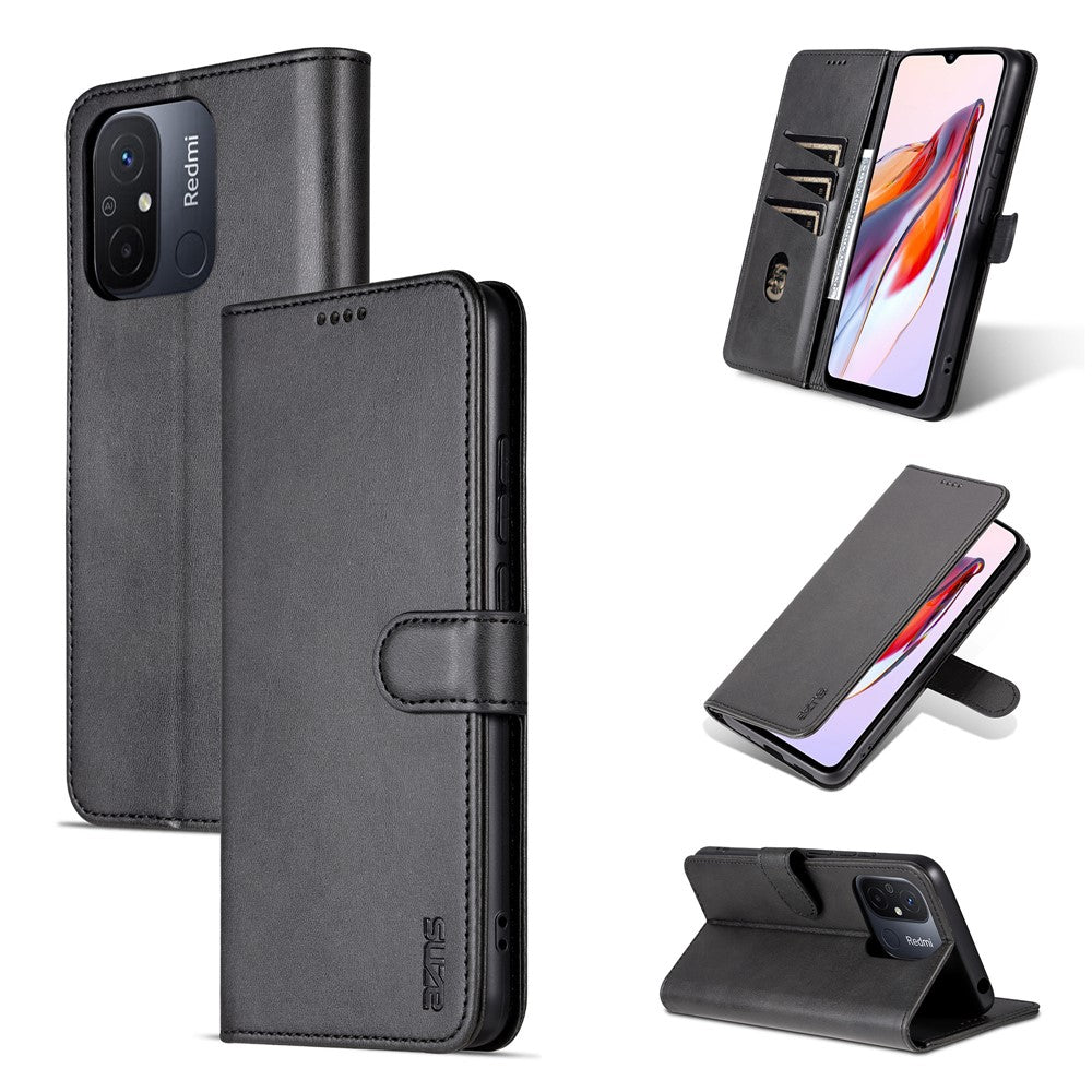 AZNS For Xiaomi Poco C55 4G / Redmi 11A 4G / Redmi 12C 4G Leather Phone Cover Stand Wallet Case
