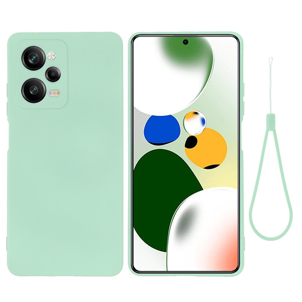 Phone Case for Xiaomi Redmi Note 12 Pro Speed 5G / Poco X5 Pro 5G Liquid Silicone Soft Lining Cover with Strap
