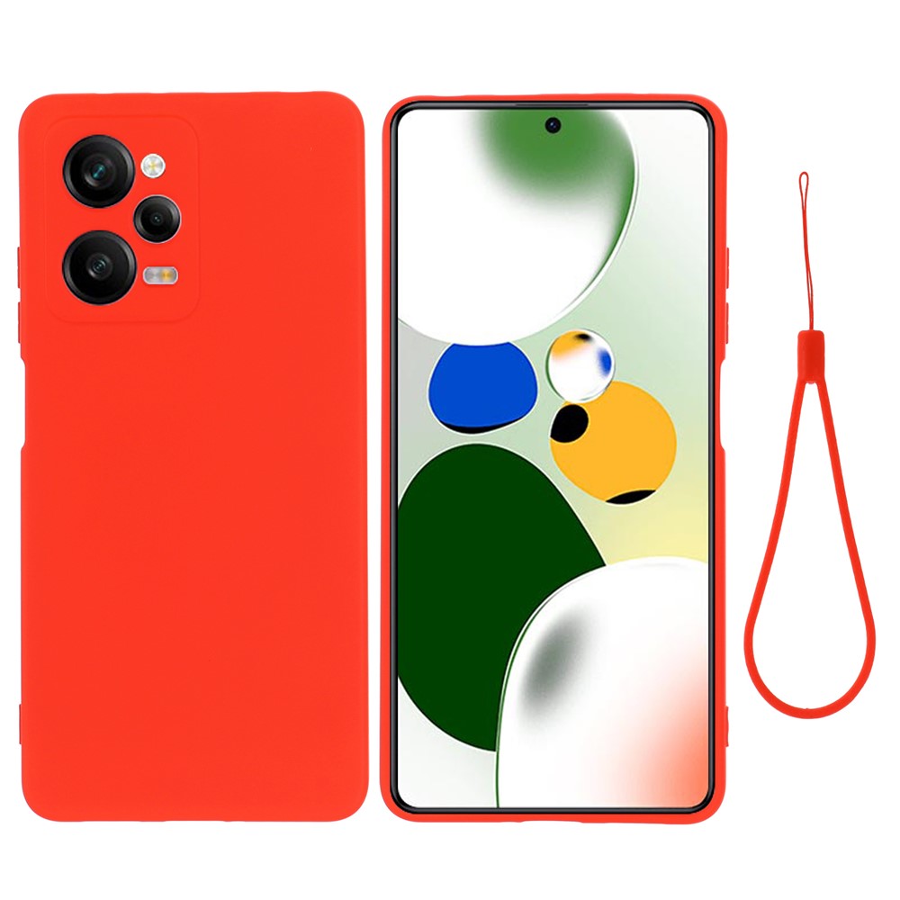 Phone Case for Xiaomi Redmi Note 12 Pro Speed 5G / Poco X5 Pro 5G Liquid Silicone Soft Lining Cover with Strap