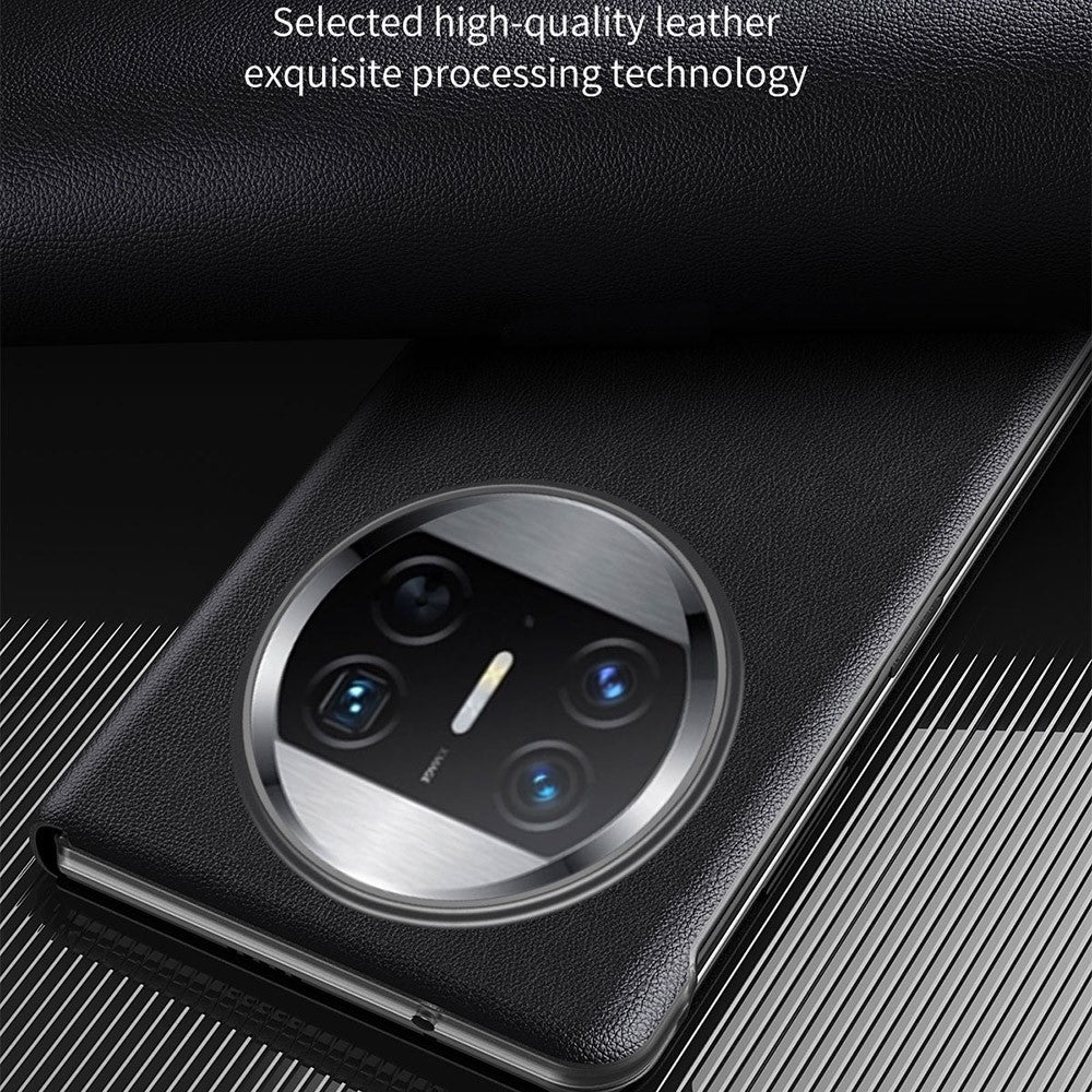 For Huawei Mate X3 5G Magnetic Auto-absorbed View Window PU Leather+PC Phone Case Stand Cover (without Pen Slot)