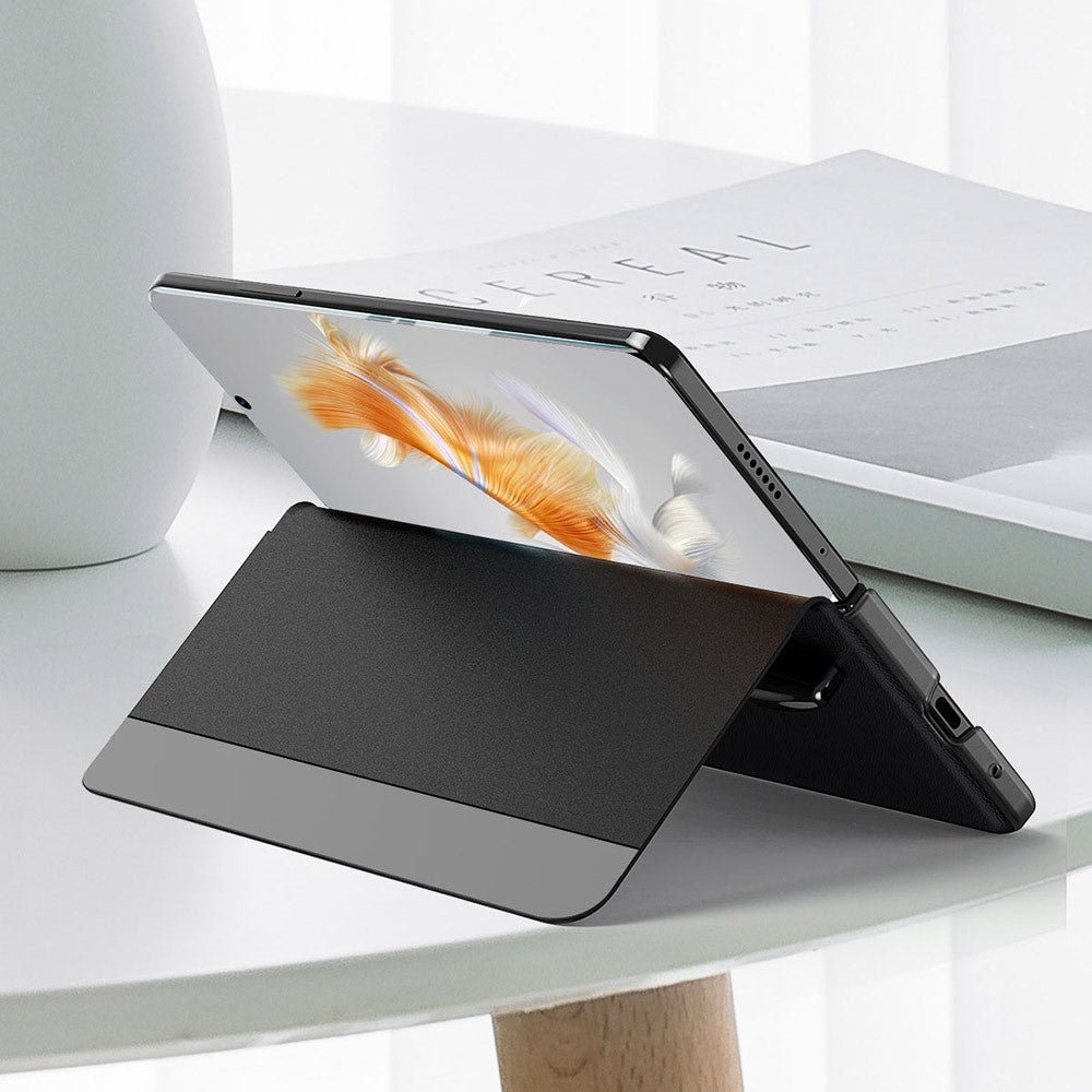 For Huawei Mate X3 5G Magnetic Auto-absorbed View Window PU Leather+PC Phone Case Stand Cover (without Pen Slot)