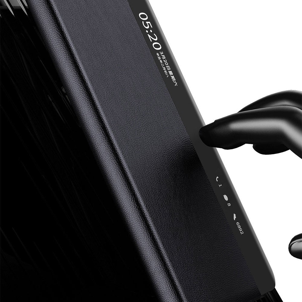 For Huawei Mate X3 5G Magnetic Auto-absorbed View Window PU Leather+PC Phone Case Stand Cover (without Pen Slot)