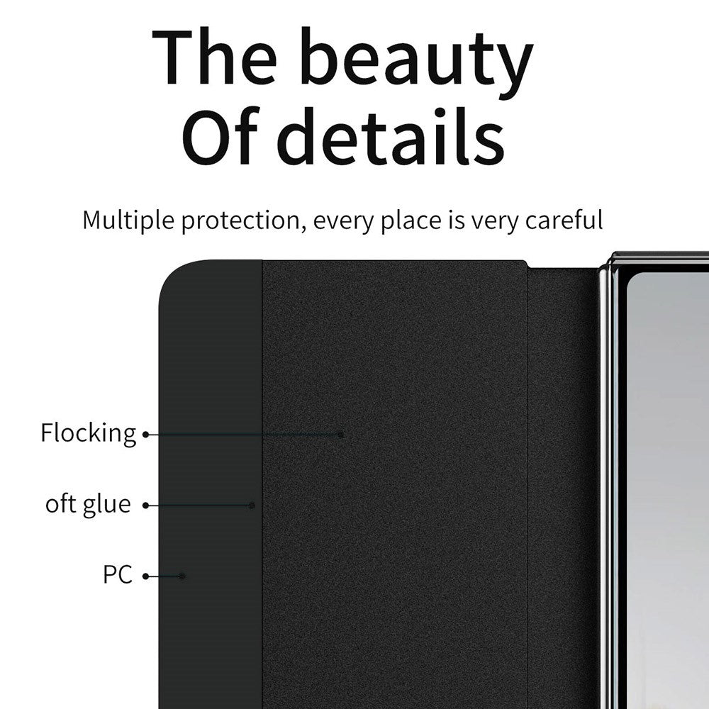 For Huawei Mate X3 5G Magnetic Auto-absorbed View Window PU Leather+PC Phone Case Stand Cover (without Pen Slot)