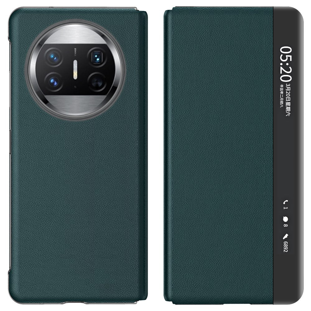 For Huawei Mate X3 5G Magnetic Auto-absorbed View Window PU Leather+PC Phone Case Stand Cover (without Pen Slot)