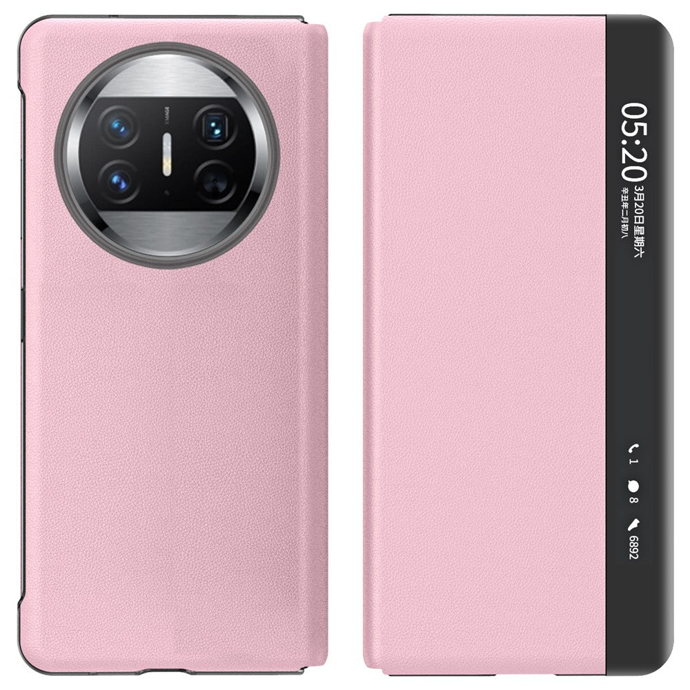 For Huawei Mate X3 5G Magnetic Auto-absorbed View Window PU Leather+PC Phone Case Stand Cover (without Pen Slot)
