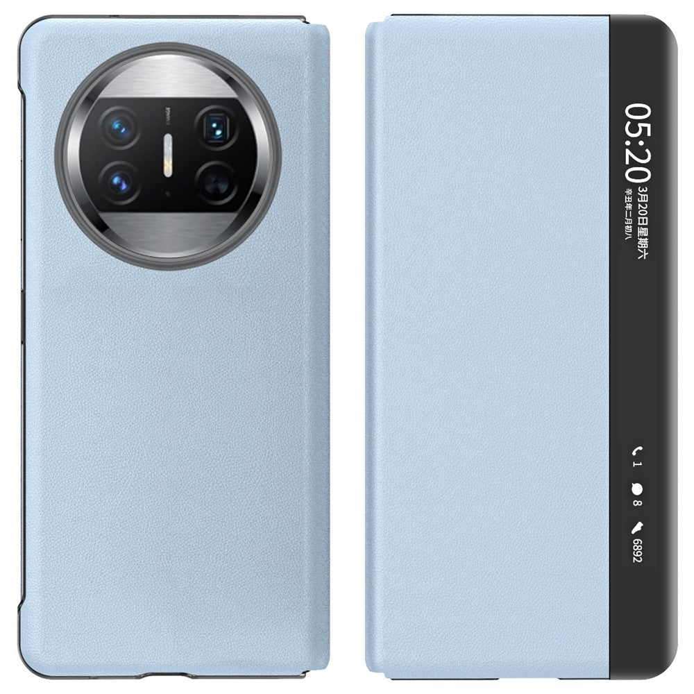 For Huawei Mate X3 5G Magnetic Auto-absorbed View Window PU Leather+PC Phone Case Stand Cover (without Pen Slot)