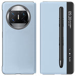 Stand Cover for Huawei Mate X3 5G View Window Litchi Texture PU Leather Case (with Pen Slot)