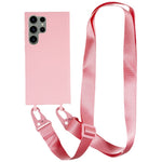 TPU Case for Samsung Galaxy S23 Ultra Matte Finish Phone Protector Cover with Wide Lanyard