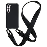 For Samsung Galaxy S23 Matte Soft TPU Case Anti-drop Phone Cover with Wide Lanyard