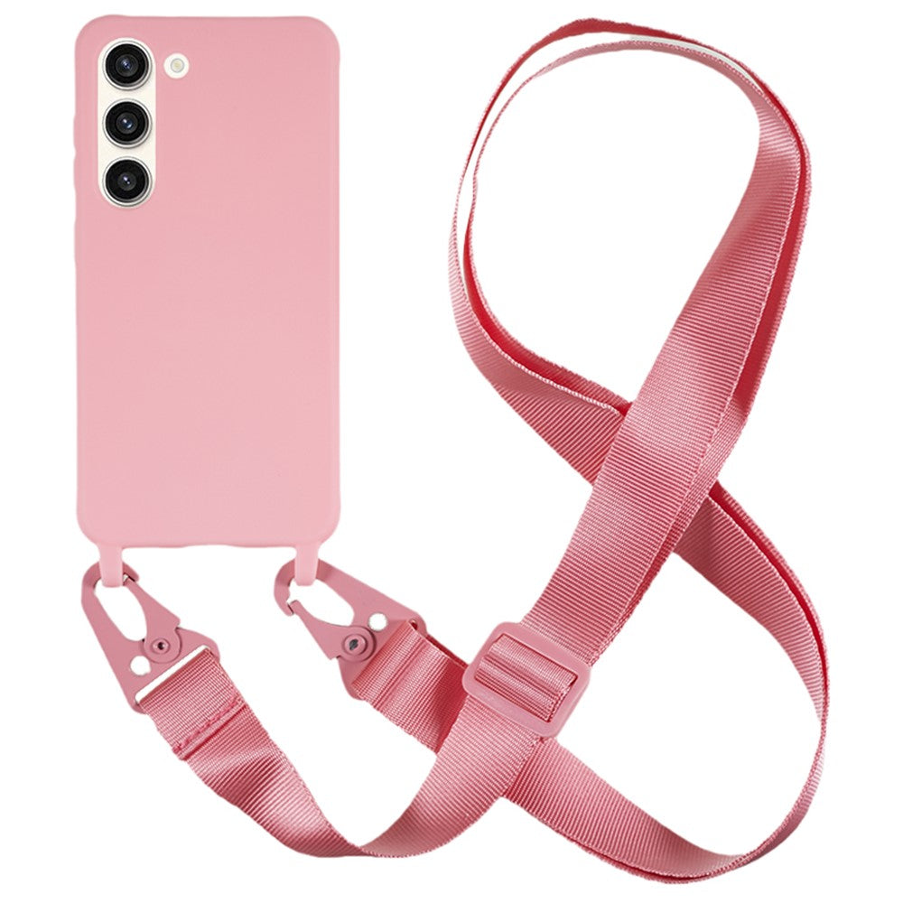 Samsung Galaxy S23+ blødt TPU-mobilcover med mat finish og bred snor