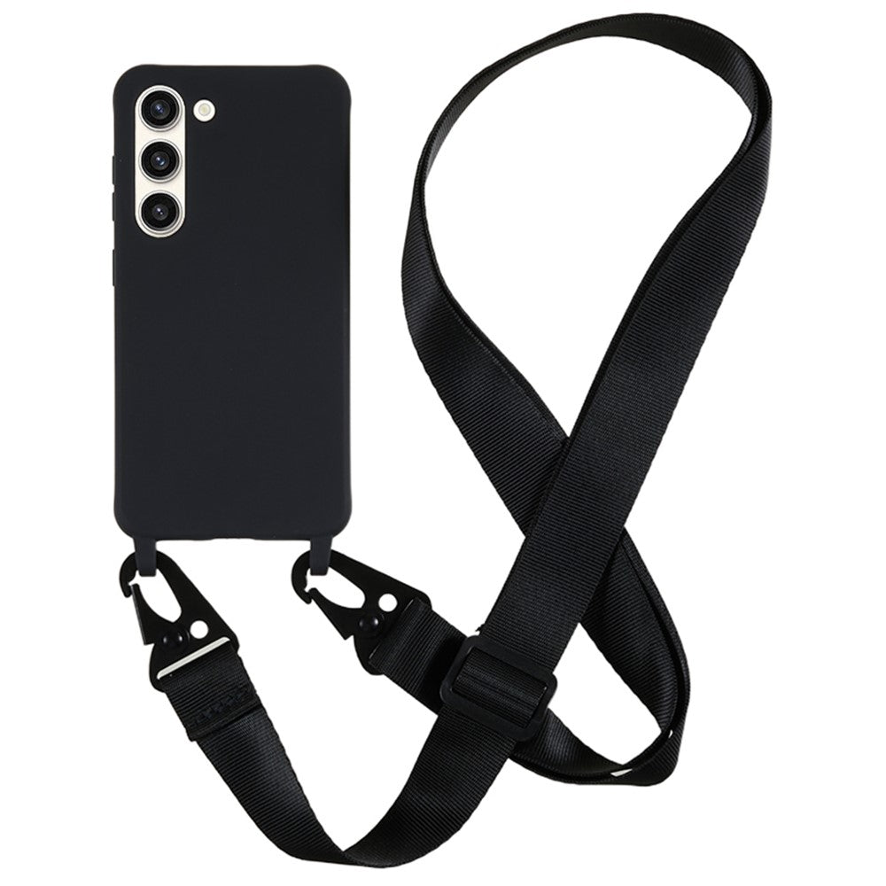 Samsung Galaxy S23+ blødt TPU-mobilcover med mat finish og bred snor