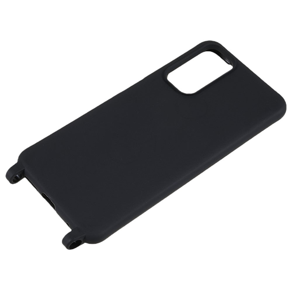 For Xiaomi Redmi Note 11 4G (Qualcomm) / Note 11S 4G Soft TPU Phone Case Matte Finish Anti-drop Cover with Wide Lanyard