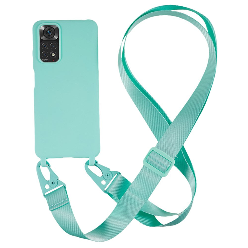 For Xiaomi Redmi Note 11 4G (Qualcomm) / Note 11S 4G Soft TPU Phone Case Matte Finish Anti-drop Cover with Wide Lanyard
