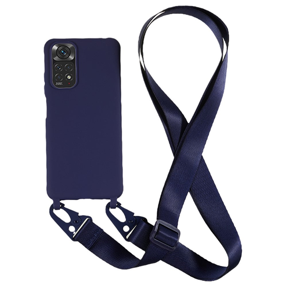 For Xiaomi Redmi Note 11 4G (Qualcomm) / Note 11S 4G Soft TPU Phone Case Matte Finish Anti-drop Cover with Wide Lanyard