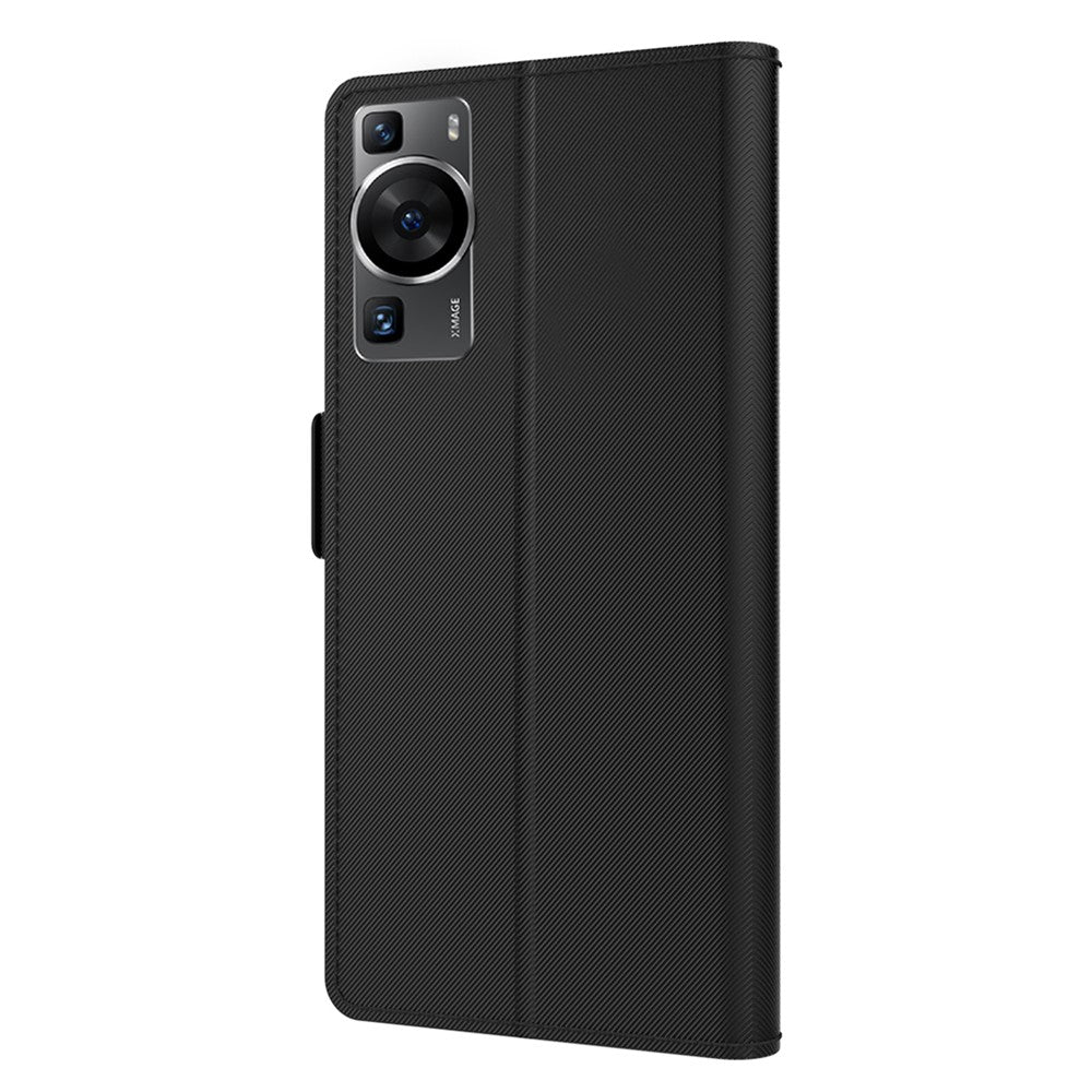 For Huawei P60 Phone Case with Mirror Card Holder PU Leather Stand Phone Cover