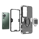 Huawei P60/P60 Pro mobilskal TPU+PC stötsäkert fodral med ringhållare och stöd