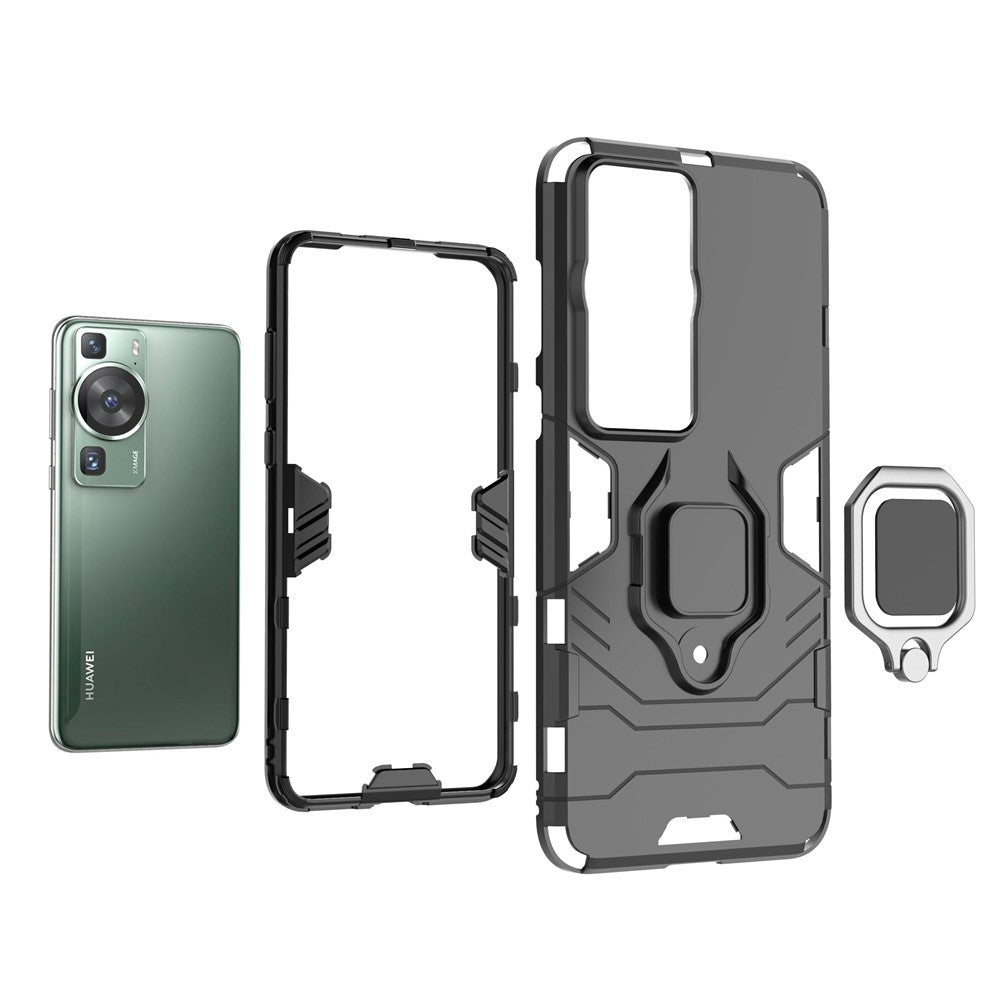 Huawei P60/P60 Pro mobilskal TPU+PC stötsäkert fodral med ringhållare och stöd