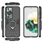 Huawei P60/P60 Pro mobilskal TPU+PC stötsäkert fodral med ringhållare och stöd