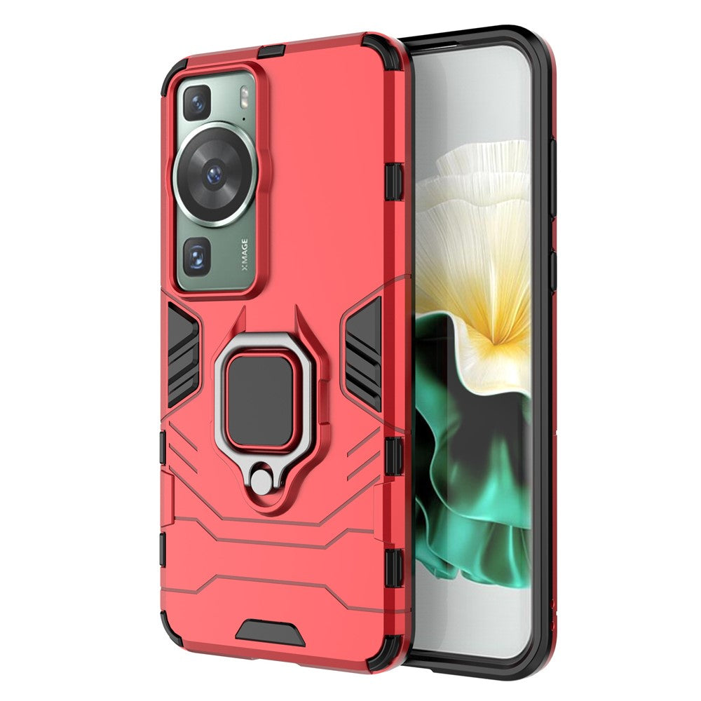 Huawei P60/P60 Pro mobilskal TPU+PC stötsäkert fodral med ringhållare och stöd
