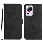 Xiaomi 13 Lite / Civi 2 5G Skin-touch-etui med trykte linjer, PU-læder og mobilcover med pungstativ