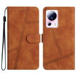 Xiaomi 13 Lite / Civi 2 5G Skin-touch-etui med trykte linjer, PU-læder og mobilcover med pungstativ