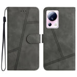 Xiaomi 13 Lite / Civi 2 5G Skin-touch-etui med trykte linjer, PU-læder og mobilcover med pungstativ