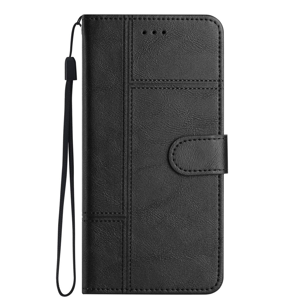 Xiaomi Redmi Note 12 Pro 5G / Note 12 Pro Speed 5G / Poco X5 Pro 5G Läderplånboksfodral Linjepräglad Kohudtextur Stativmobilskal