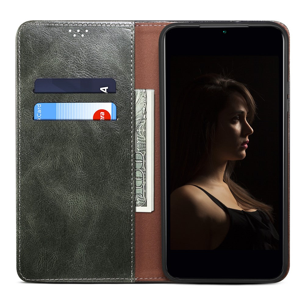 Huawei P60 Pro / P60 mobilskal Waxy Crazy Horse Texture Stand Plånbok Läder Mobilskal