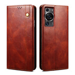 Huawei P60 Pro / P60 mobilskal Waxy Crazy Horse Texture Stand Plånbok Läder Mobilskal