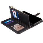 ESEBLE for Samsung Galaxy M54 5G / F54 5G RFID Blocking Leather Phone Case Zipper Pocket Wallet Stand Cover