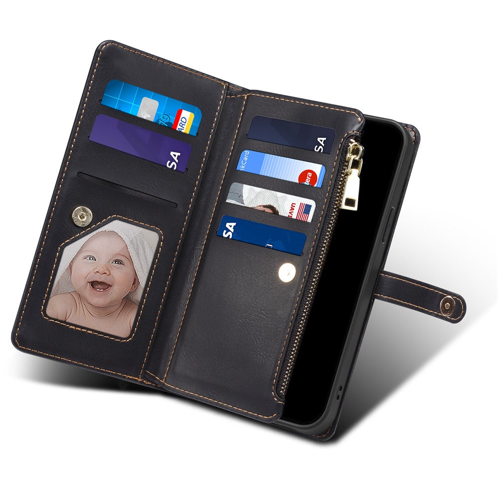 ESEBLE for Samsung Galaxy M54 5G / F54 5G RFID Blocking Leather Phone Case Zipper Pocket Wallet Stand Cover