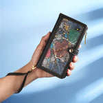ESEBLE for Samsung Galaxy M54 5G / F54 5G RFID Blocking Leather Phone Case Zipper Pocket Wallet Stand Cover