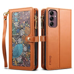 ESEBLE for Samsung Galaxy M54 5G / F54 5G RFID Blocking Leather Phone Case Zipper Pocket Wallet Stand Cover