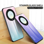 For Honor X9a 5G Tempered Glass+PC+TPU Phone Cover Gradient Color Smartphone Case