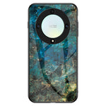 For Honor X9a 5G telefoncover marmormønster ridsefrit hærdet glas + PC + TPU cover