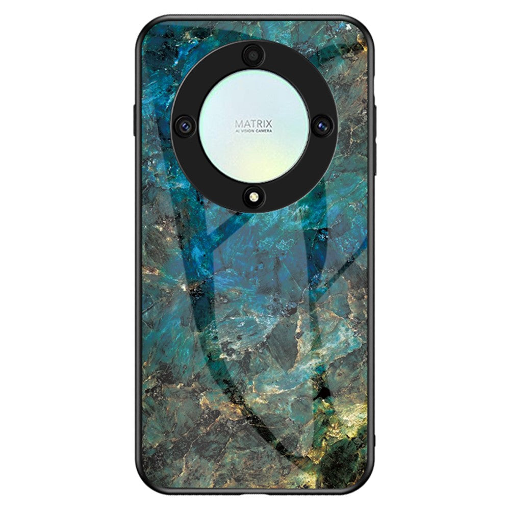 For Honor X9a 5G telefoncover marmormønster ridsefrit hærdet glas + PC + TPU cover
