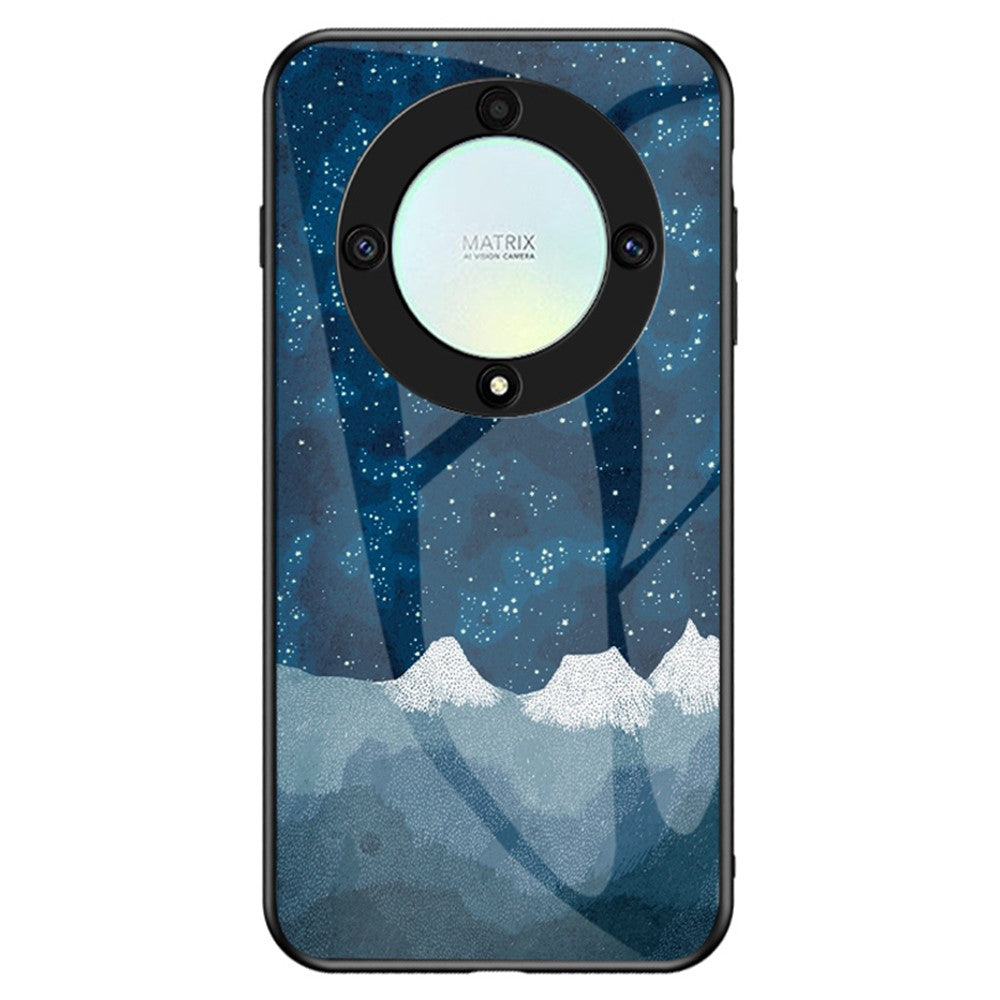For Honor X9a 5G Stjernehimmel Mønster Telefoncover PC+TPU+Hærdet Glas Anti-ridse Cover