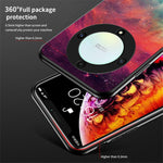 For Honor X9a 5G Stjernehimmel Mønster Telefoncover PC+TPU+Hærdet Glas Anti-ridse Cover