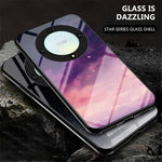 For Honor X9a 5G Stjernehimmel Mønster Telefoncover PC+TPU+Hærdet Glas Anti-ridse Cover