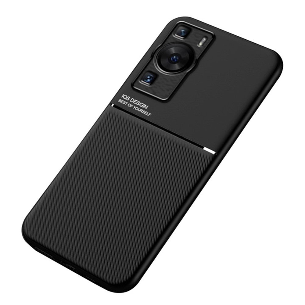 Huawei P60 Lines Printed Anti-fall-mobilskal PU-läder + TPU-skal