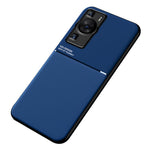 Huawei P60 Lines Printed Anti-fall-mobilskal PU-läder + TPU-skal