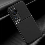 Huawei P60 Lines Printed Anti-fall-mobilskal PU-läder + TPU-skal