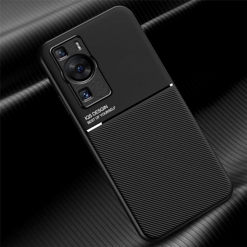 Huawei P60 Lines Printed Anti-fall-mobilskal PU-läder + TPU-skal