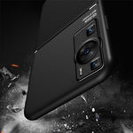 Huawei P60 Lines Printed Anti-fall-mobilskal PU-läder + TPU-skal