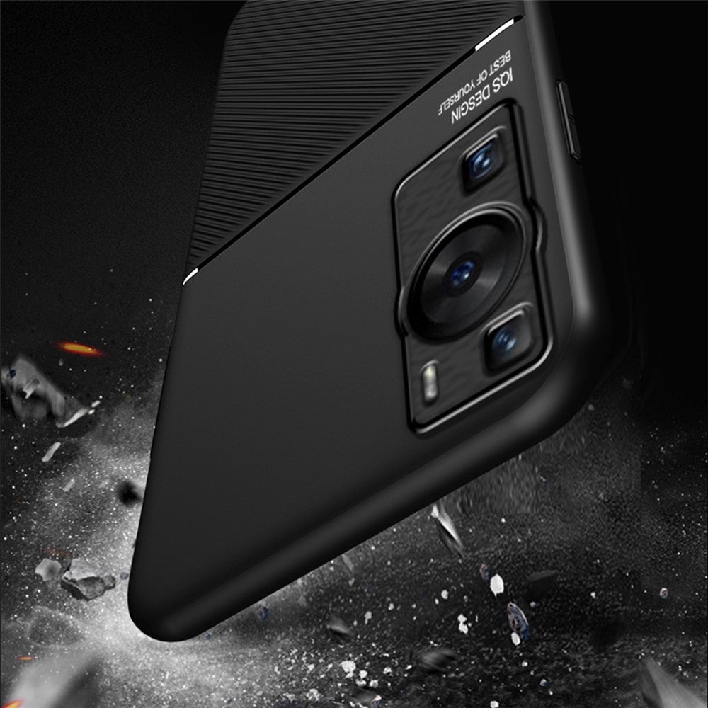 Huawei P60 Lines Printed Anti-fall-mobilskal PU-läder + TPU-skal