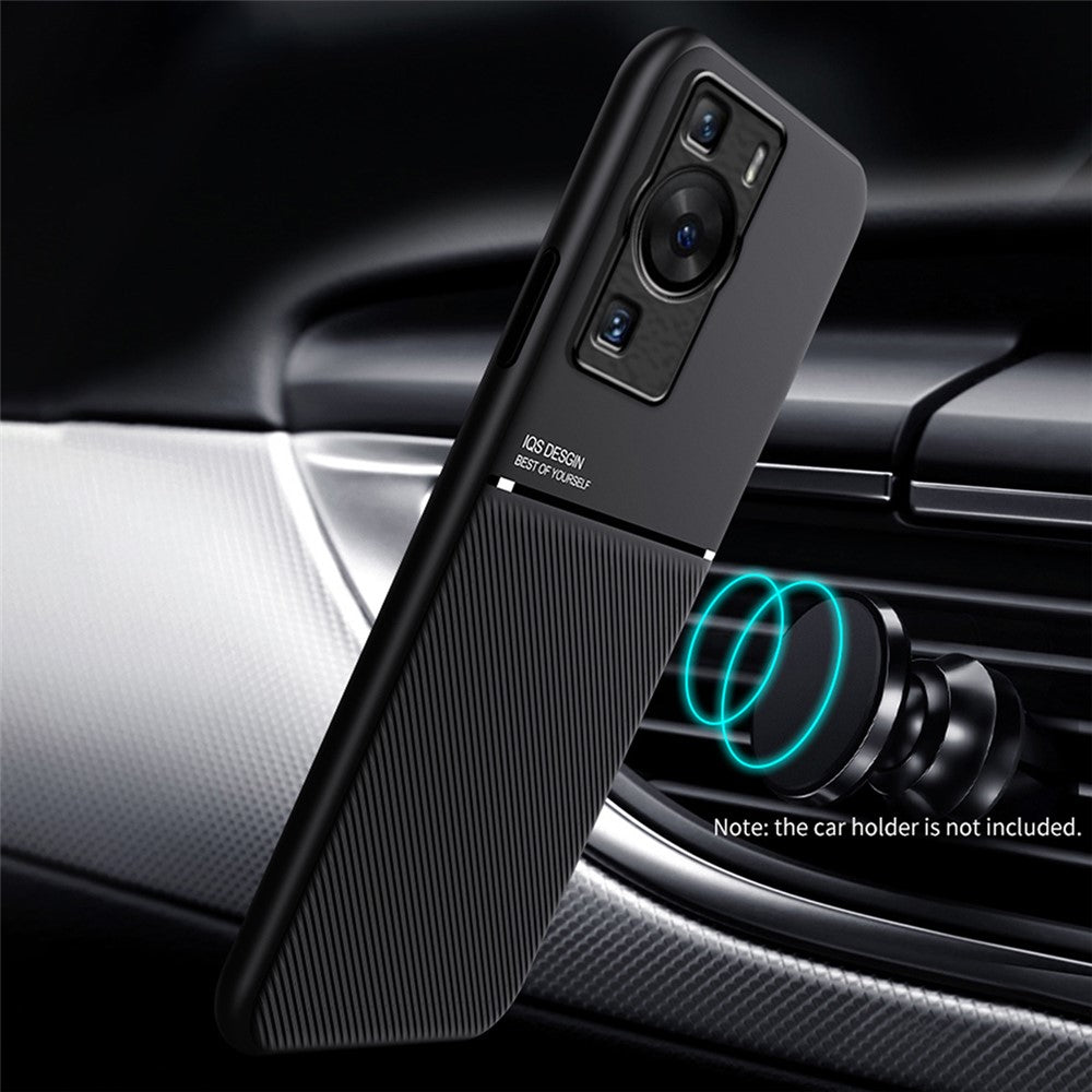 Huawei P60 Lines Printed Anti-fall-mobilskal PU-läder + TPU-skal