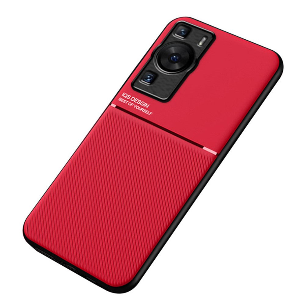 Huawei P60 Lines Printed Anti-fall-mobilskal PU-läder + TPU-skal