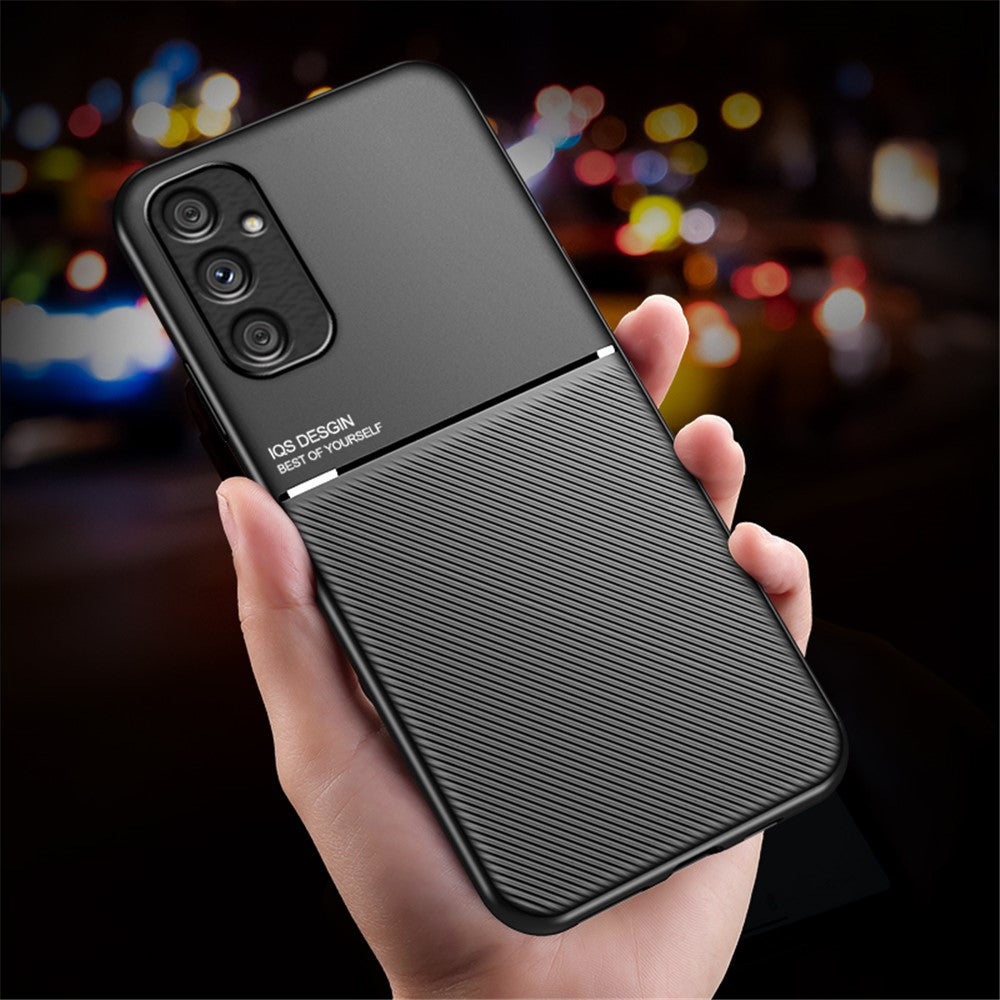 Til Samsung Galaxy A34 5G Smartphone Cover Linjer Præget Læder+TPU Mobiltelefon Cover