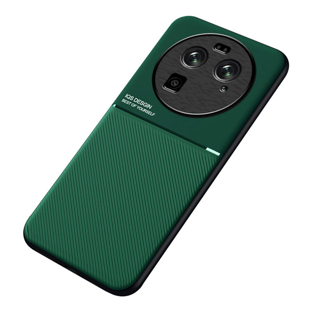 Oppo Find X6 Lines Printed Phone Case Reptåligt Läder + TPU-fodral